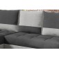Canapé d'angle convertible - ARTE - en tissu de qualité - gris foncé et gris clair, 3/4 places, angle gauche (vu de face)