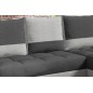 Canapé d'angle convertible - ARTE - en tissu de qualité - gris foncé et gris clair, 3/4 places, angle droit (vu de face)