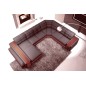 Canapé d'angle en cuir italien 7/8 places EVASION, chocolat / marron, angle droit