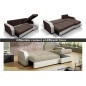 Canapé d'angle convertible - ARTE - en tissu de qualité - marron et beige, 3/4 places, angle droit (vu de face)