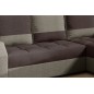 Canapé d'angle convertible - ARTE - en tissu de qualité - marron et beige, 3/4 places, angle droit (vu de face)