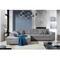 - Canapé d'angle convertible en tissu de qualité, gris, 5/6 places, angle gauche (vu de face) - SOHO