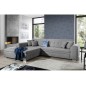 - Canapé d'angle convertible en tissu de qualité, gris, 5/6 places, angle gauche (vu de face) - SOHO