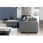 - Canapé d'angle convertible en tissu de qualité, gris, 5/6 places, angle gauche (vu de face) - SOHO