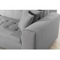 - Canapé d'angle convertible en tissu de qualité, gris, 5/6 places, angle gauche (vu de face) - SOHO