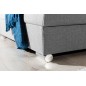 - Canapé d'angle convertible en tissu de qualité, gris, 5/6 places, angle gauche (vu de face) - SOHO