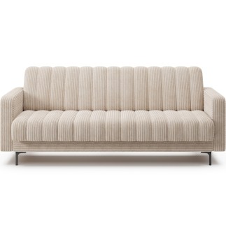 Canapé 3 places convertible velours côtelé beige