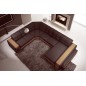 Canapé d'angle en cuir italien 7/8 places EVASION, chocolat / beige, angle gauche Canapé d'angle en cuir italien 7/8 places EVASION, chocolat / beige, angle gauche