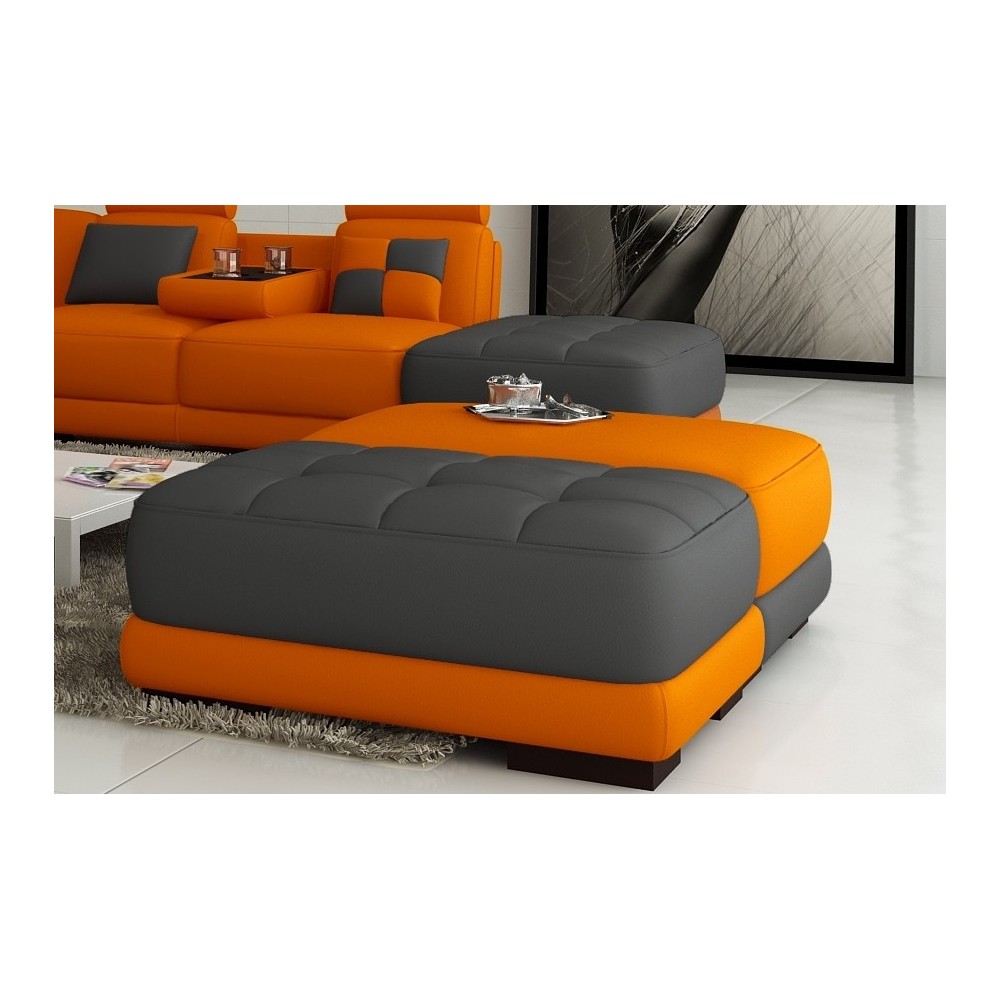 Un pouf en cuir italien ELIXIR