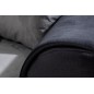 - Canapé d'angle convertible en tissu velours gris et noir Luxe, 5 places, angle gauche (vu de face), SOHO VELOURS