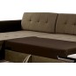 Canapé d'angle convertible en tissu velours Luxe, marron et chocolat, 5 places, angle gauche (vu de face), SOHO VELOURS