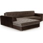 Canapé d'angle convertible en tissu velours Luxe, marron et chocolat, 5 places, angle gauche (vu de face), SOHO VELOURS