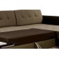 Canapé d'angle convertible en tissu velours Luxe, marron et chocolat, 5 places, angle droit (vu de face), SOHO VELOURS