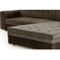 Canapé d'angle convertible en tissu velours Luxe, marron et chocolat, 5 places, angle droit (vu de face), SOHO VELOURS