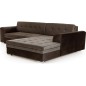 Canapé d'angle convertible en tissu velours Luxe, marron et chocolat, 5 places, angle droit (vu de face), SOHO VELOURS