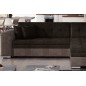 Canapé d'angle convertible en tissu velours Luxe, chocolat et marron, 5 places, angle droit (vu de face), SOHO VELOURS