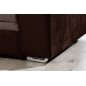 Canapé d'angle convertible en tissu velours Luxe, chocolat et marron, 5 places, angle droit (vu de face), SOHO VELOURS