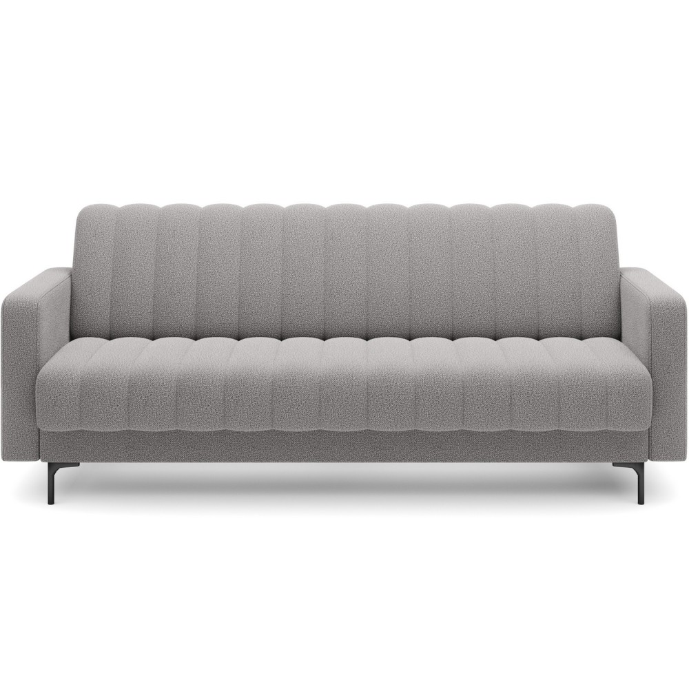 Canapé 3 places convertible tissu gris, coffre, RONSARD Canapé 3 places convertible tissu gris, coffre, RONSARD