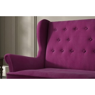 Canapé 2 places en tissu de catégorie Luxe, Fuschia - ARNAUD