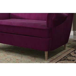Canapé 2 places en tissu de catégorie Luxe, Fuschia - ARNAUD