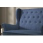 Canapé 2 places en tissu de catégorie Luxe, Bleu - ARNAUD