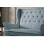 Canapé 2 places en tissu de catégorie Luxe, Bleu clair - ARNAUD
