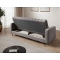 Canapé 3 places convertible tissu gris, coffre, RONSARD Canapé 3 places convertible tissu gris, coffre, RONSARD