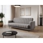Canapé 3 places convertible tissu gris, coffre, RONSARD Canapé 3 places convertible tissu gris, coffre, RONSARD