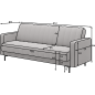 Canapé 3 places convertible tissu gris, coffre, RONSARD Canapé 3 places convertible tissu gris, coffre, RONSARD