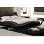 Lit en cuir italien de luxe LUXEN, noir, 140x190