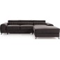 Canapé d'angle convertible en tissu velours Luxe, chocolat, 5 places, angle droit (vu de face), GRECE VELOURS