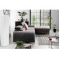 Canapé d'angle convertible en tissu velours Luxe, chocolat, 5 places, angle droit (vu de face), GRECE VELOURS