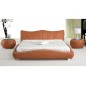 Lit en cuir italien de luxe LUXEN, marron, 140x190