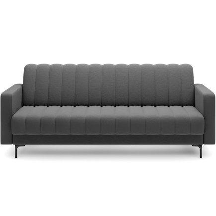 Canapé 3 places convertible velours luxe gris foncé