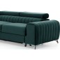 Canapé d'angle convertible en tissu velours Luxe vert, 5 places, angle gauche (vu de face) - GRECE VELOURS