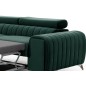 - Canapé d'angle convertible en tissu velours Luxe vert, 5 places, angle droit (vu de face) - GRECE VELOURS