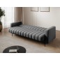 Canapé 3 places convertible velours luxe gris foncé, coffre, RONSARD Canapé 3 places convertible velours luxe gris foncé, coffre, RONSARD