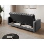 Canapé 3 places convertible velours luxe gris foncé, coffre, RONSARD Canapé 3 places convertible velours luxe gris foncé, coffre, RONSARD