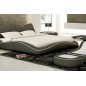 Lit en cuir italien de luxe LUXEN, gris foncé, 140x190
