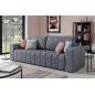 Canapé 3 places convertible et espace de rangement - Gris - en tissu de qualité luxe, LAZIO