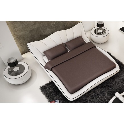Lit en cuir italien de luxe LUXEN, blanc
