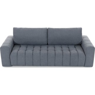 Canapé 3 places convertible et espace de rangement - Gris - en tissu de qualité luxe, LAZIO