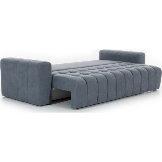 Canapé 3 places convertible et espace de rangement - Gris - en tissu de qualité luxe, LAZIO