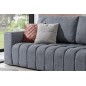 Canapé 3 places convertible et espace de rangement - Gris - en tissu de qualité luxe, LAZIO