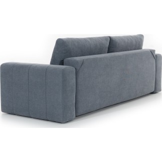 Canapé 3 places convertible et espace de rangement - Gris - en tissu de qualité luxe, LAZIO