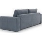 Canapé 3 places convertible et espace de rangement - Gris - en tissu de qualité luxe, LAZIO