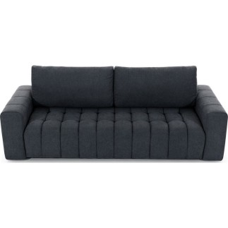Canapé 3 places convertible et espace de rangement - Gris foncé - en tissu de qualité luxe, LAZIO