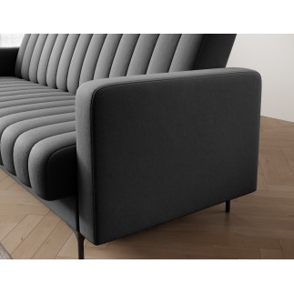 Canapé 3 places convertible velours luxe gris foncé