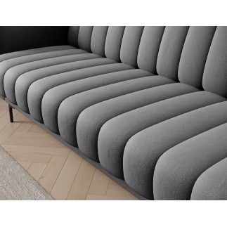 Canapé 3 places convertible velours luxe gris foncé