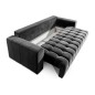 Canapé 3 places convertible et espace de rangement - Gris anthracite - en tissu velours de qualité luxe, LAZIO